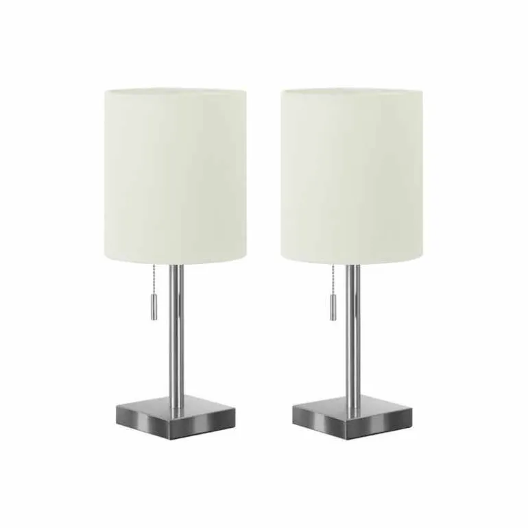 17"H Metal Table Lamp with USB Ports (2pcs)