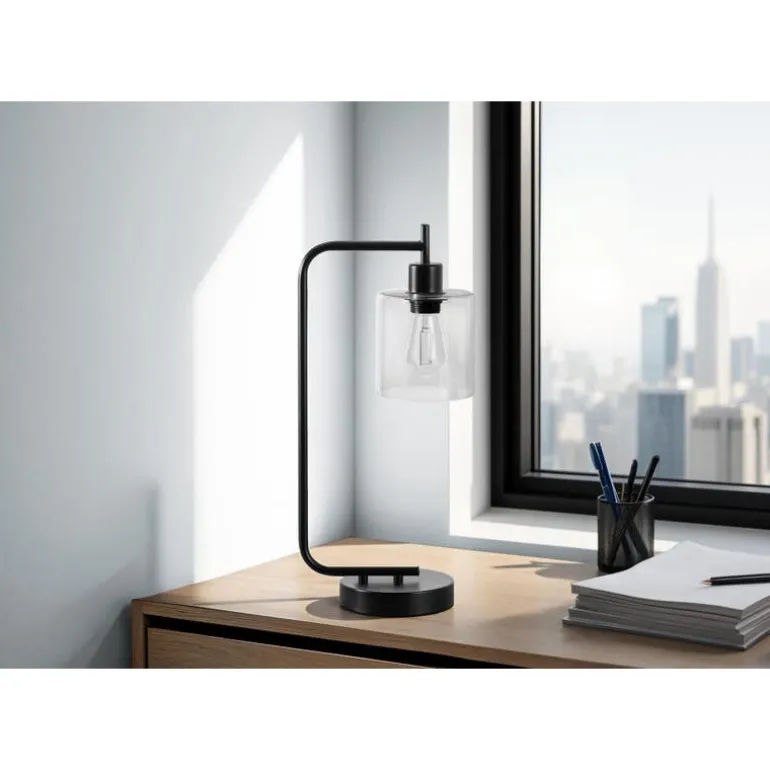 20"H Metal Table Lamp with USB Ports