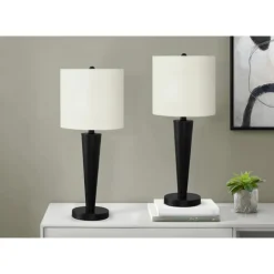 24"H Metal Table Lamp with USB Ports (2pcs)