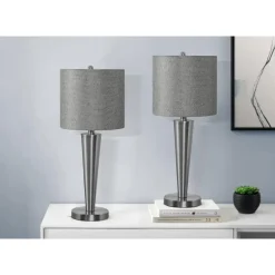 24"H Metal Table Lamp with USB Ports (2pcs)
