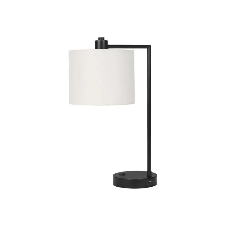 19"H Metal Table Lamp with USB Ports