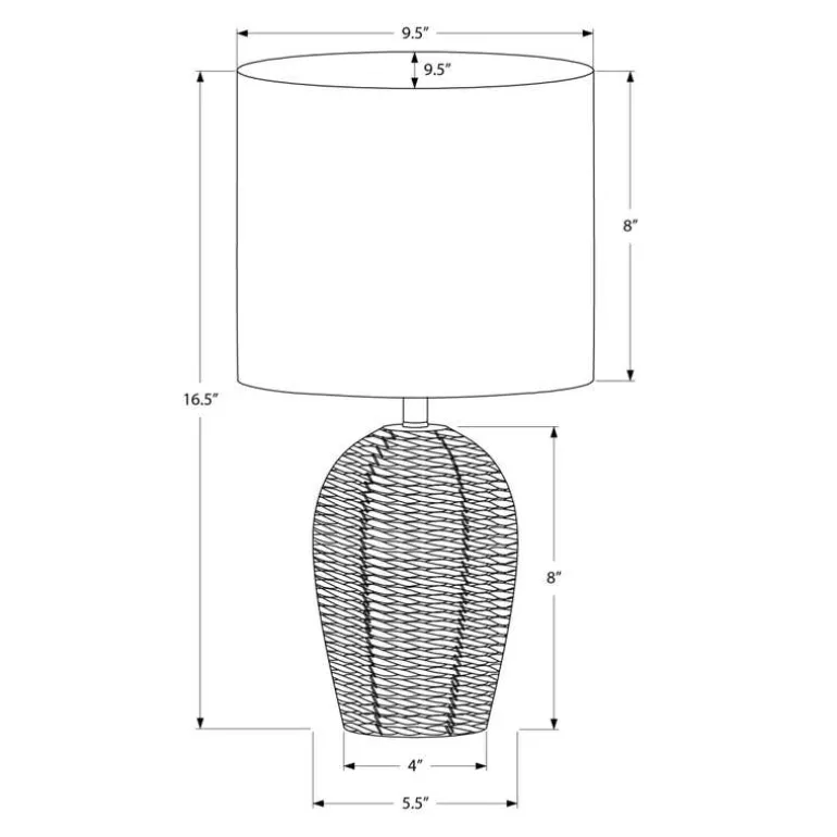 17"H Rattan Table Lamp