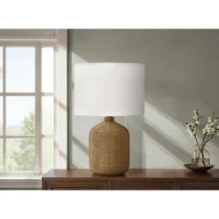 23"H Rattan Table Lamp