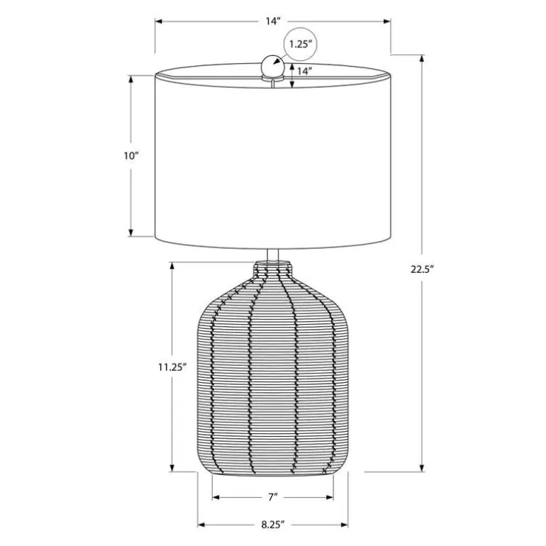 23"H Rattan Table Lamp