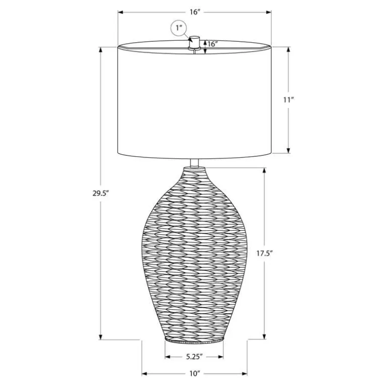30"H Rattan Table Lamp