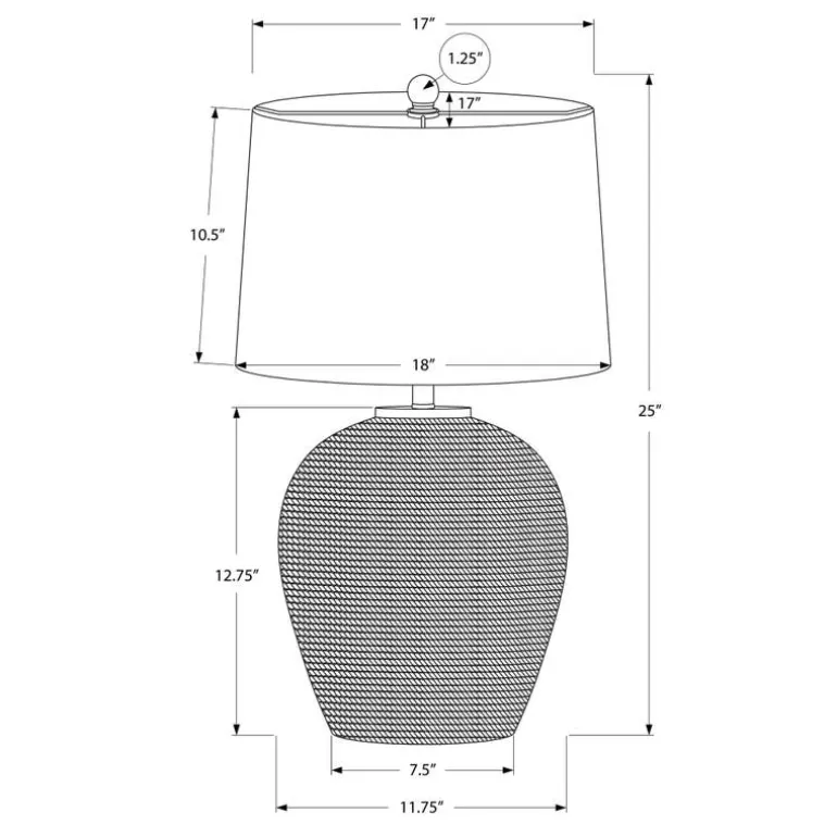 25"H Rattan Table Lamp