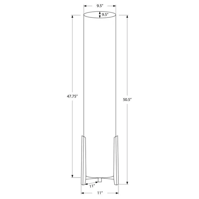 50"H Wood Look Floor Lamp