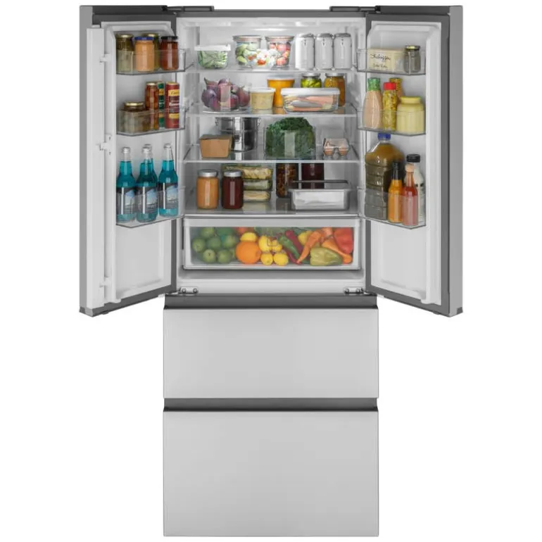 HAIER 14,5 Cu Ft 28 In Refrigerator Stainless Steel Bottom Freezer, French door - QJS15HYRFS