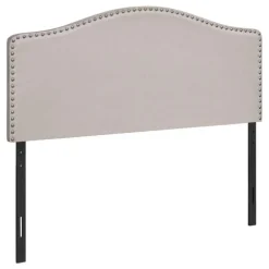 Headboard - full size - nailhead trim / arched top / upholstered panel - beig - Monarch