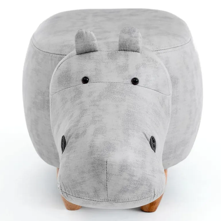 Hippopotamus-Shaped Kids Pouf – 26" x 14.2" x 13.8"