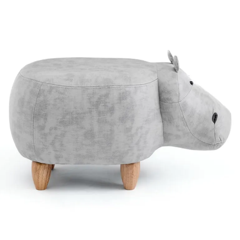 Hippopotamus-Shaped Kids Pouf – 26" x 14.2" x 13.8"