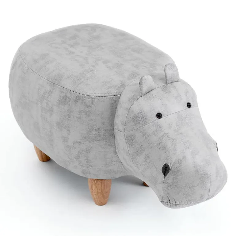 Hippopotamus-Shaped Kids Pouf – 26" x 14.2" x 13.8"