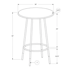Home bar - 30"dia / espresso marble / coffee metal - Monarch