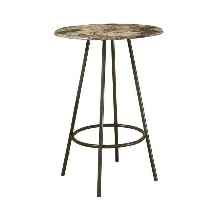 Home bar - 30"dia / espresso marble / coffee metal - Monarch
