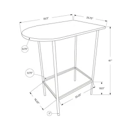 Home bar - 24"x 36" / black / silver metal spacesaver - Monarch