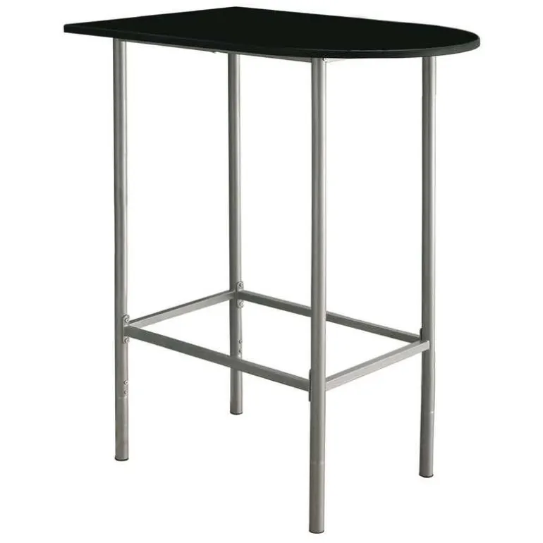 Home bar - 24"x 36" / black / silver metal spacesaver - Monarch