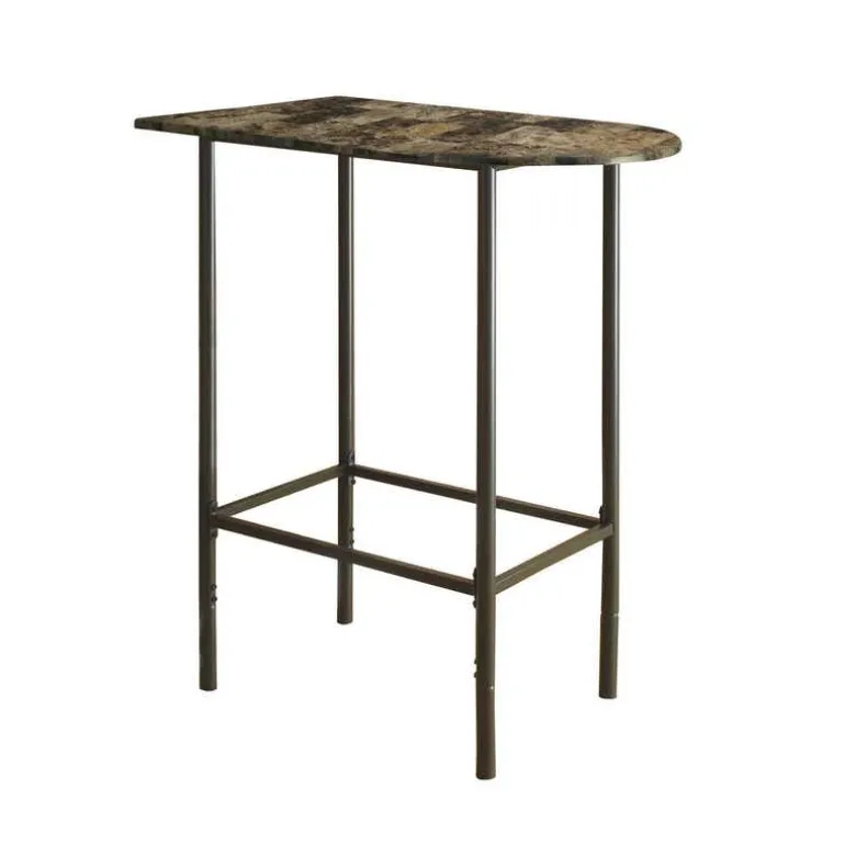 Home bar - 24"x 36" / espresso marble / metal - Monarch