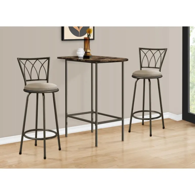 Home bar - 24"x 36" / espresso marble / metal - Monarch