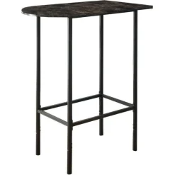 Home bar - 24"x 36" / grey marble / charcoal metal - Monarch