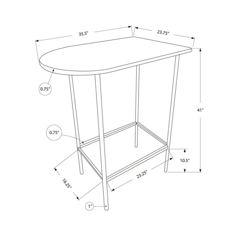 Home bar - 24"x 36"/ espresso / black metal spacesaver - Monarch