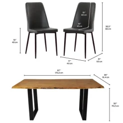 67-Inch Table with 4 Chairs