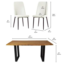 67-Inch Table with 4 Chairs