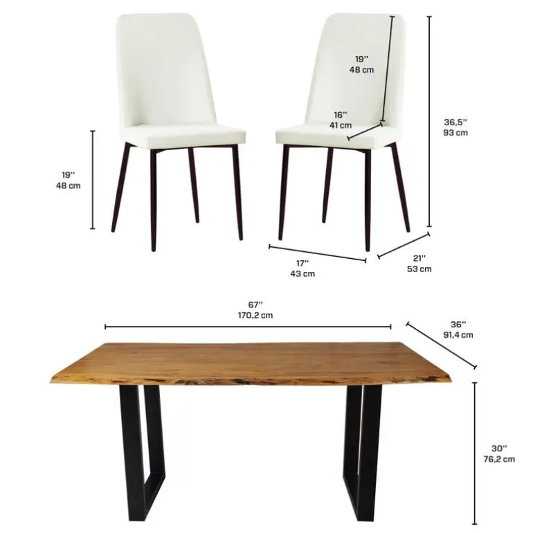 67-Inch Table with 4 Chairs