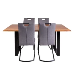 67-Inch Table with 4 Chairs - Grey