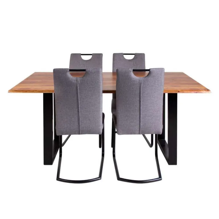 67-Inch Table with 4 Chairs - Grey