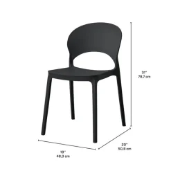 Indoor/Outdoor Resin Dining Set with Round Table and 2 Stackable Chairs – Black