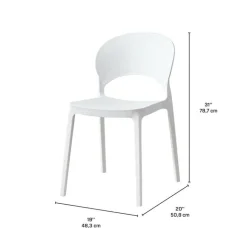 Indoor/Outdoor Resin Dining Set with Round Table and 2 Stackable Chairs – White