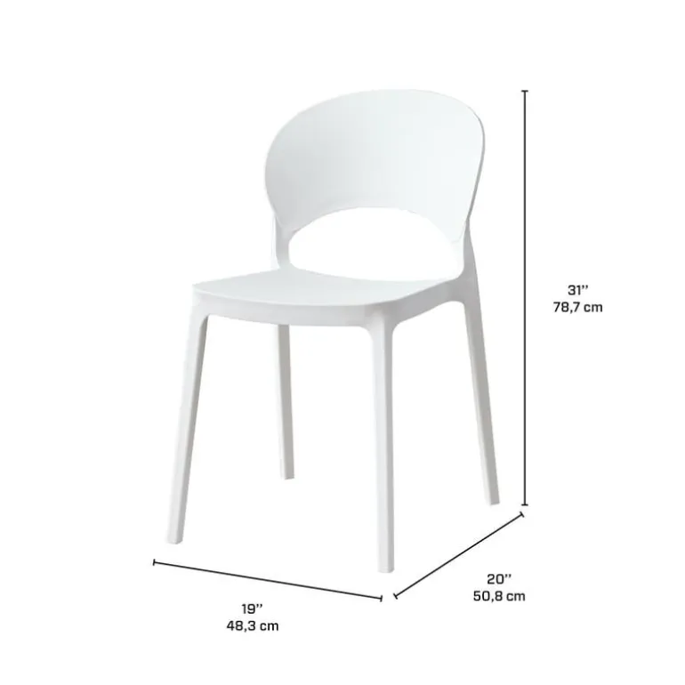 Indoor/Outdoor Resin Dining Set with Round Table and 2 Stackable Chairs – White