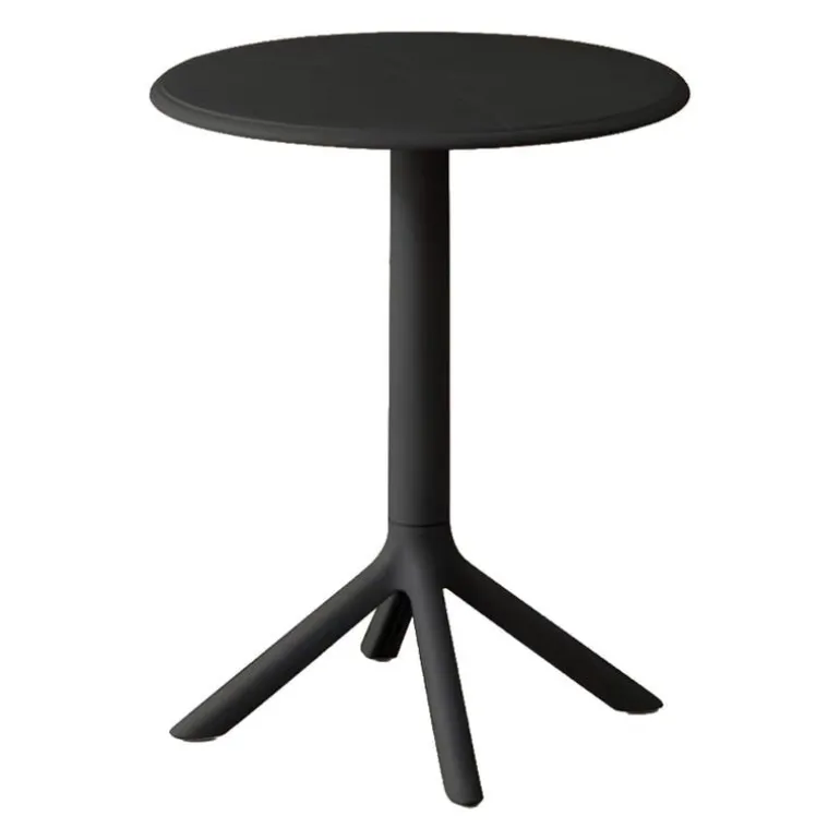 Indoor/Outdoor Resin Round Dining Table – Black
