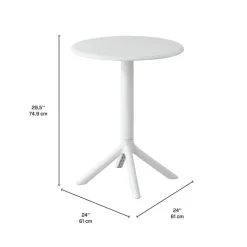Indoor/Outdoor Resin Round Dining Table – White