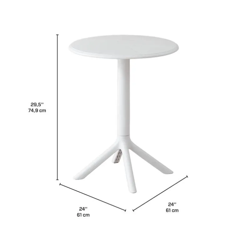 Indoor/Outdoor Resin Round Dining Table – White