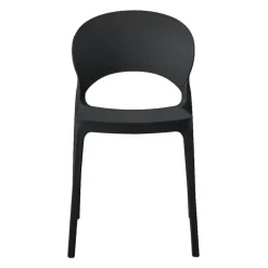Indoor/Outdoor Resin Stackable Chair - Black