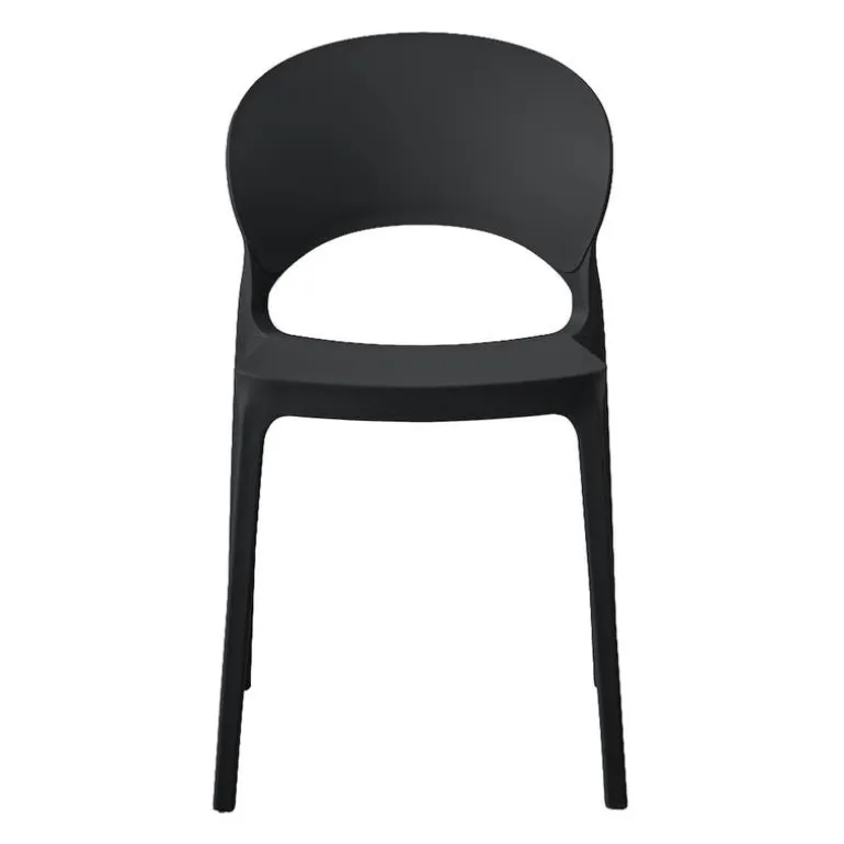 Indoor/Outdoor Resin Stackable Chair - Black