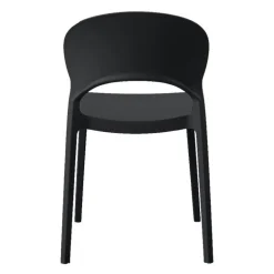Indoor/Outdoor Resin Stackable Chair - Black