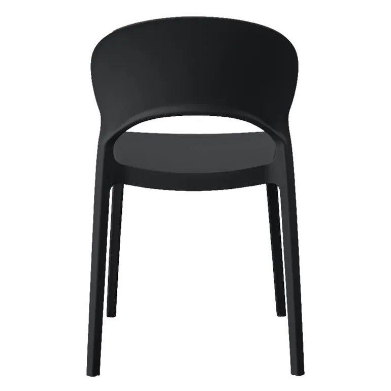 Indoor/Outdoor Resin Stackable Chair - Black