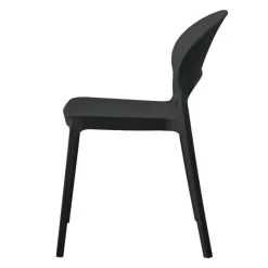 Indoor/Outdoor Resin Stackable Chair - Black