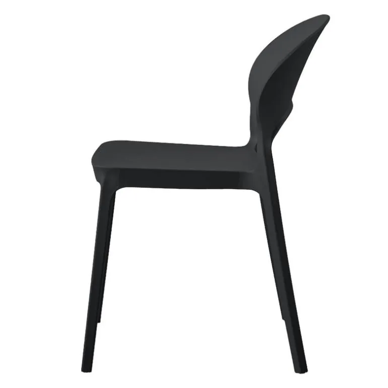 Indoor/Outdoor Resin Stackable Chair - Black