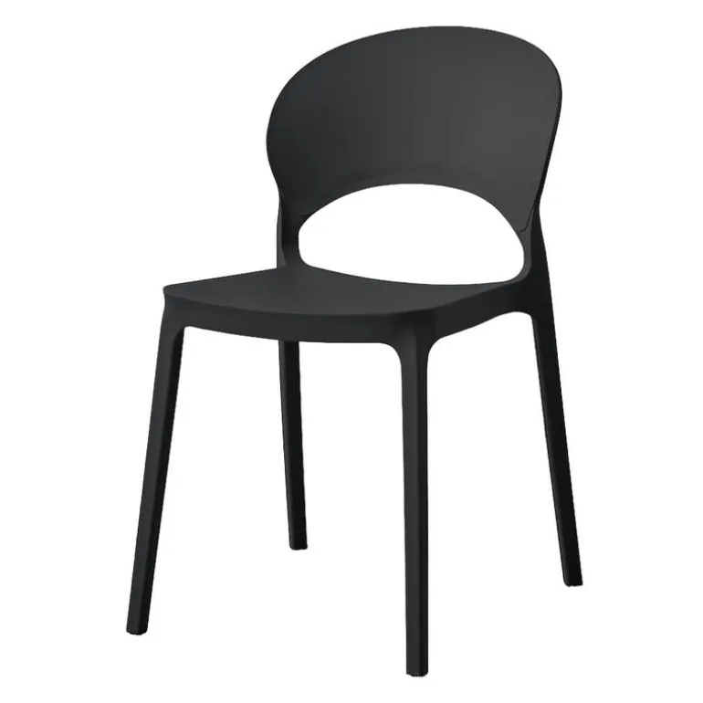 Indoor/Outdoor Resin Stackable Chair - Black
