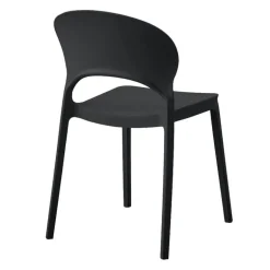 Indoor/Outdoor Resin Stackable Chair - Black