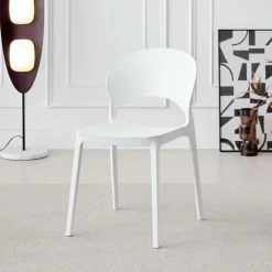 Indoor/Outdoor Resin Stackable Chair - White