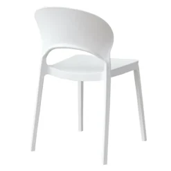 Indoor/Outdoor Resin Stackable Chair - White