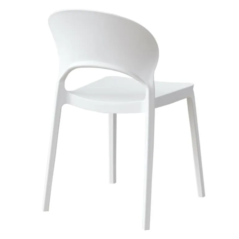 Indoor/Outdoor Resin Stackable Chair - White
