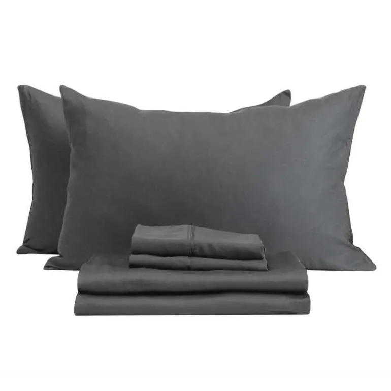 King Bamboo Bed Sheet Set - Charcoal Grey