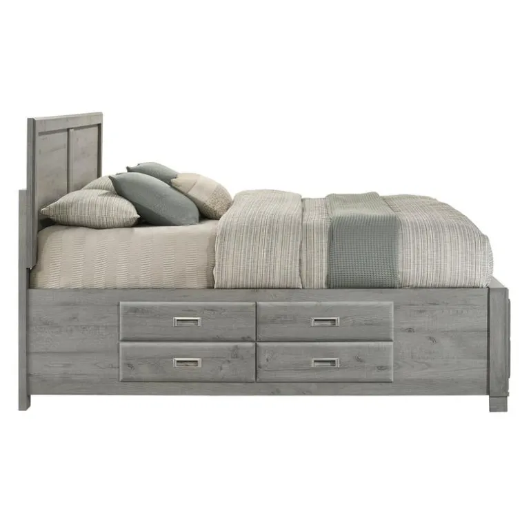 King Bed with Drawers & Headboard - 78"