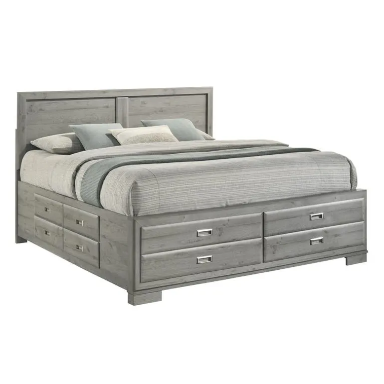 King Bed with Drawers & Headboard - 78"