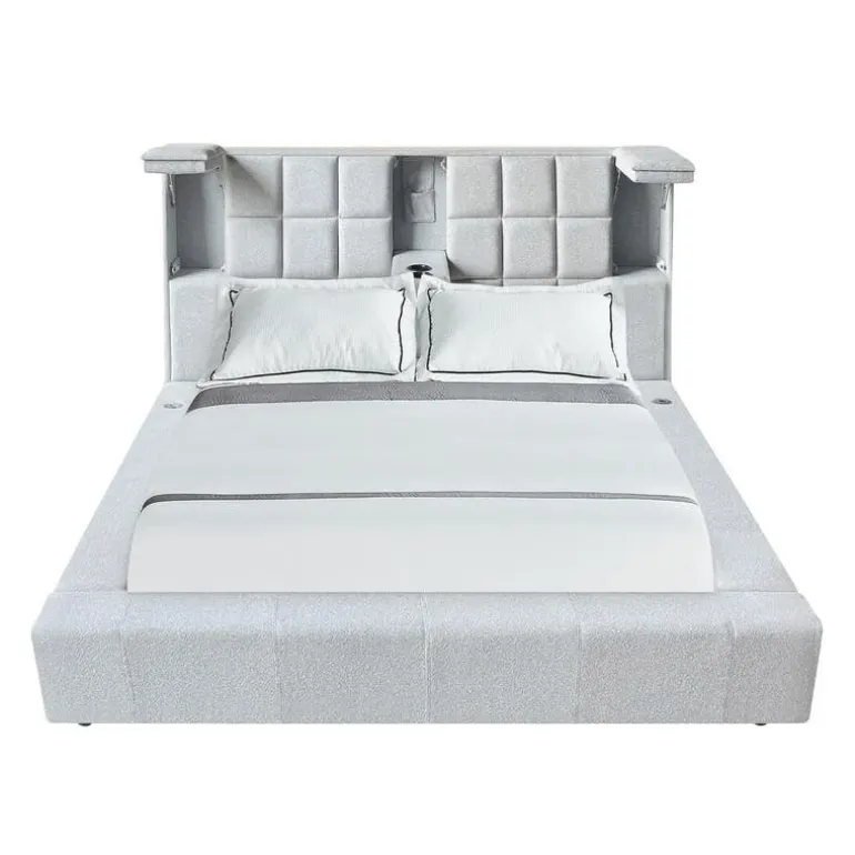King Bed with Reading Lights and Console (78")